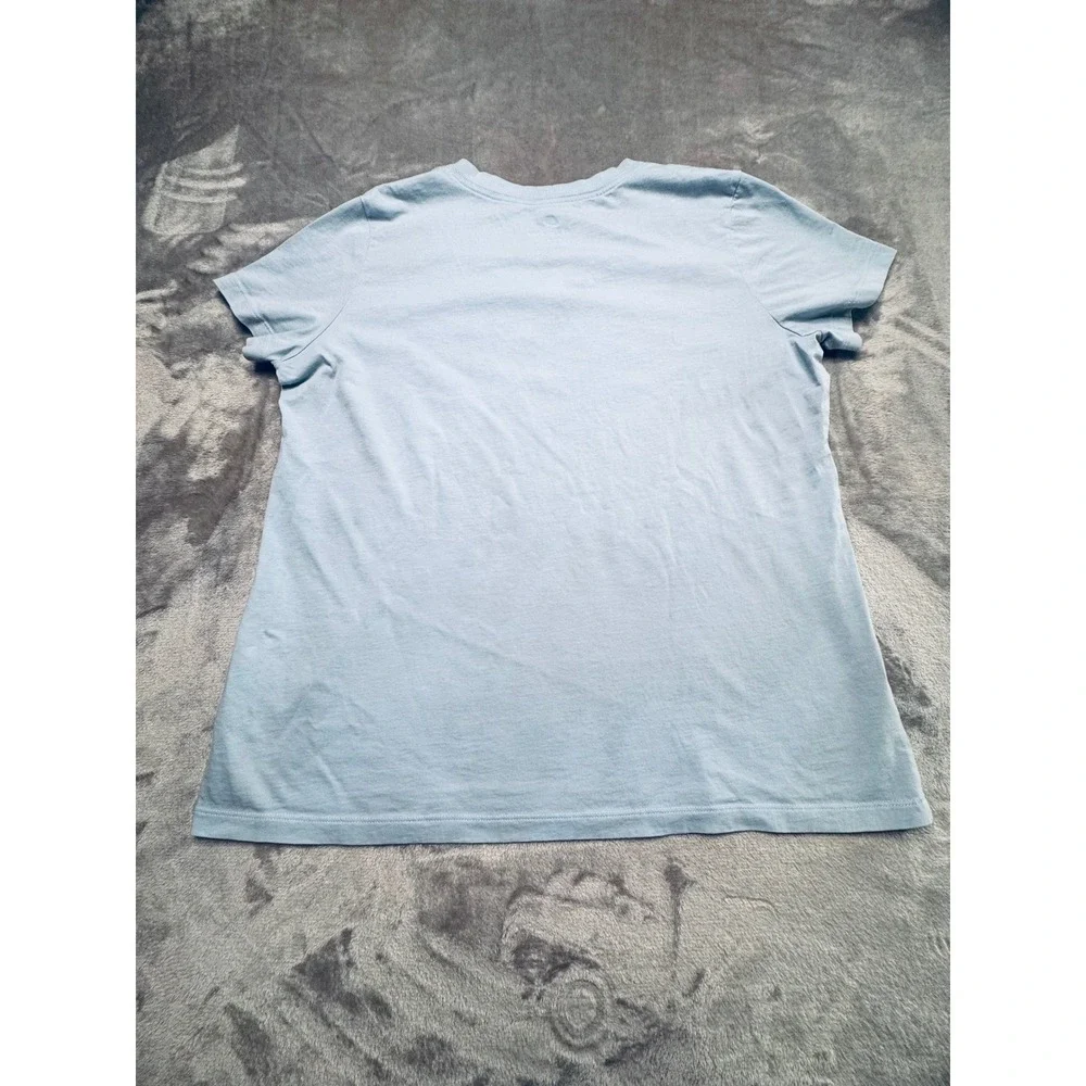 Nike The Nike Tee Womens XL Light Blue V Neck T Shirt Cotton Swoosh Logo